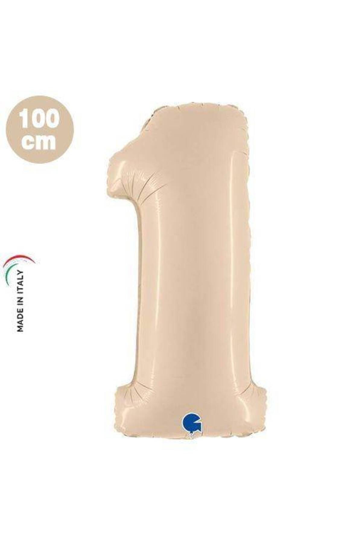 1 Rakam Folyo Balon Satin Krem (100X70 CM)