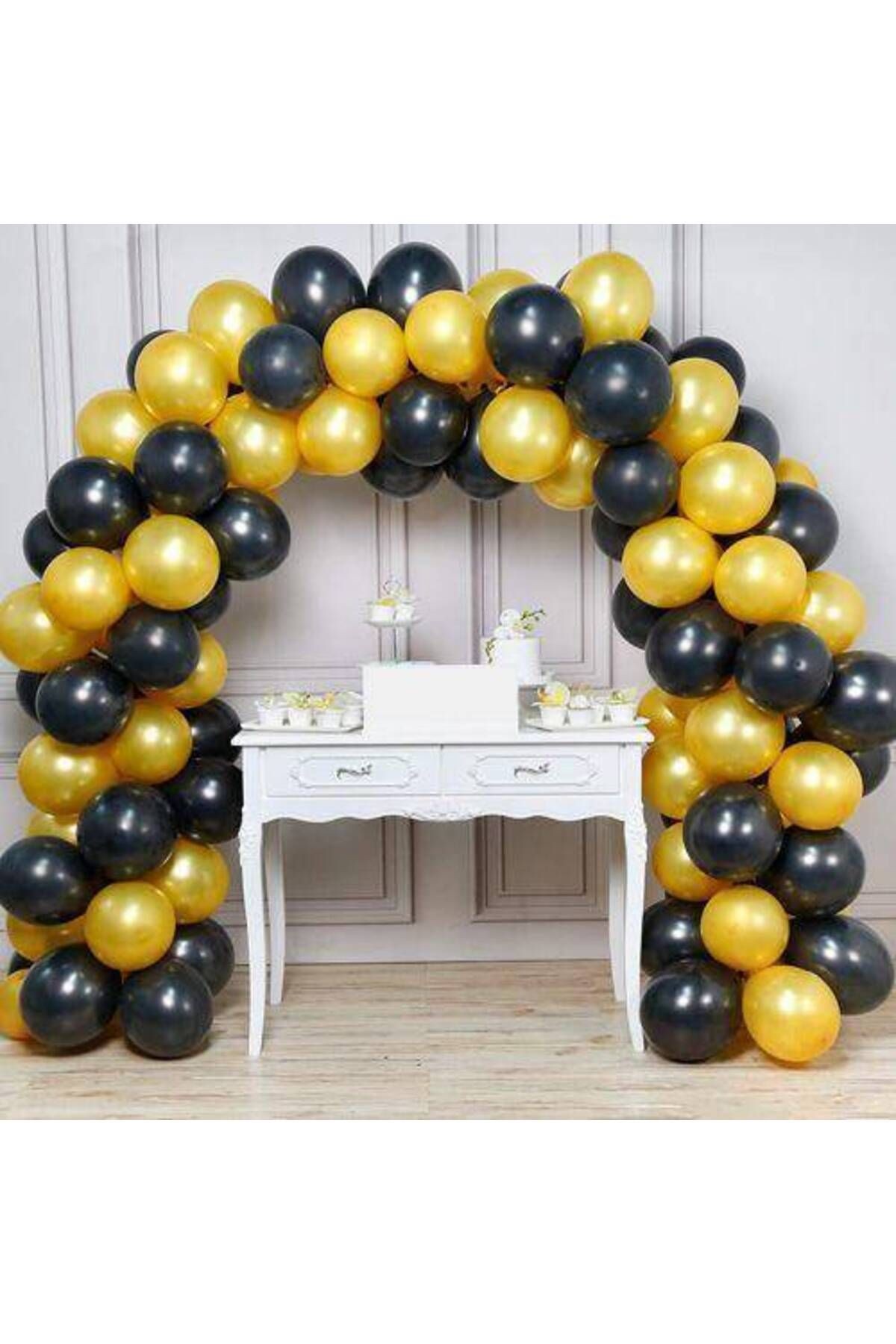Balon Zinciri - Gold Siyah 200 Adet