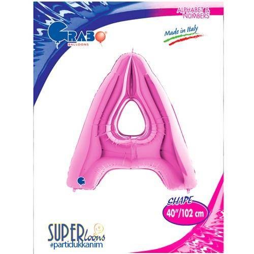 A - Harf Folyo Balon Pembe (100 cm)