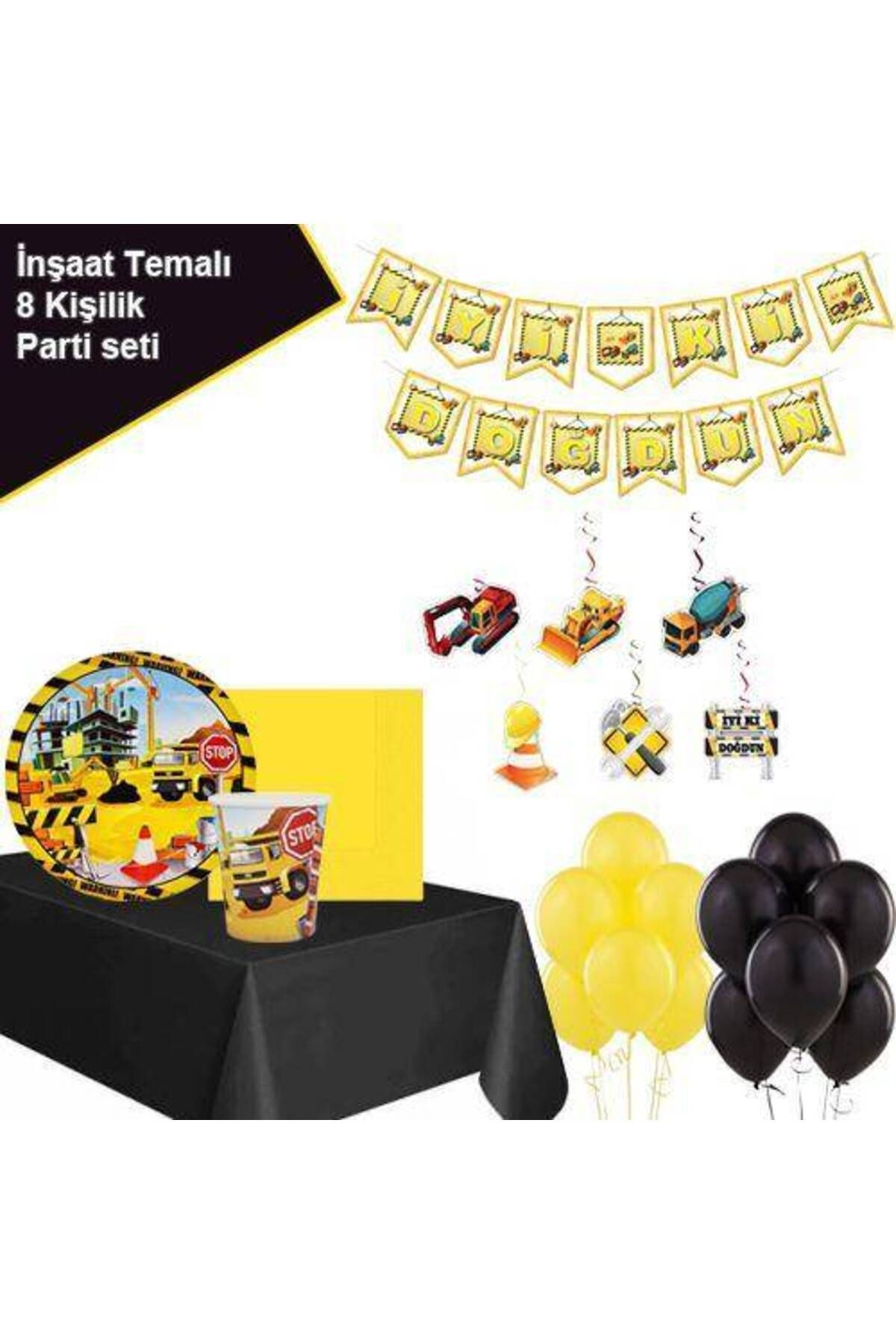 İş Makineleri Parti Seti 8 Kişilik