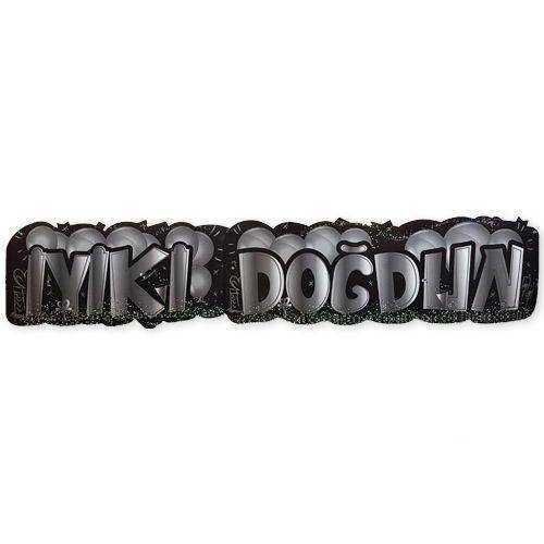 İyi ki Doğdun Yazısı Siyah Gümüş (115*23 cm)