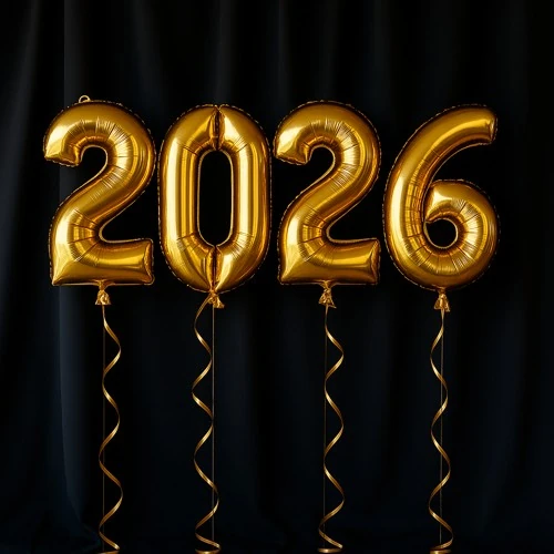 2026 Yılbaşı Gold Folyo Balon Set