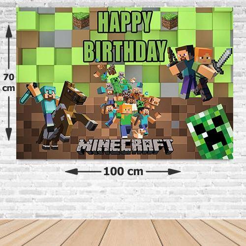 Minecraft Doğum Günü Afişi 70*100 cm