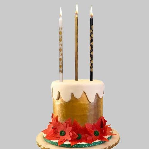 Siyah Beyaz Gold Pasta Mumu Balon Desenli 6 Adet