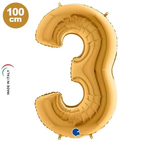 Gold 100 cm 3 Rakam Folyo Balon