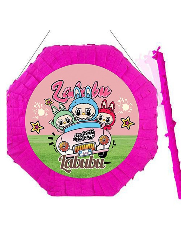 Labubu Fuşya Pinyata 42 cm + Sopası