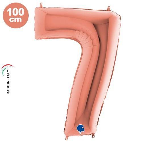 7 Rakam Folyo Balon Rose Gold (100x70 cm)