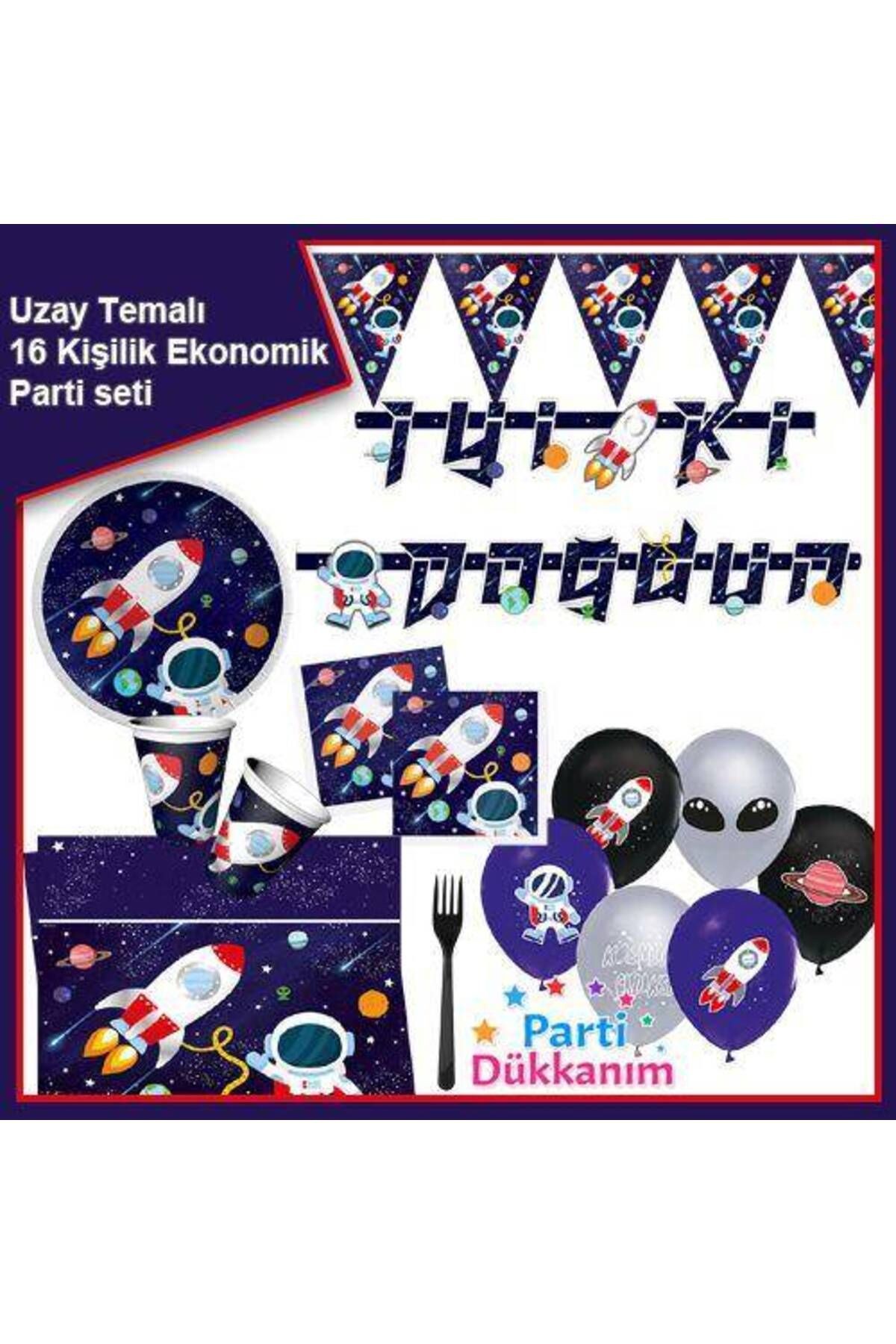 Uzay Temalı 16 Kişilik Ekonomik Parti Seti