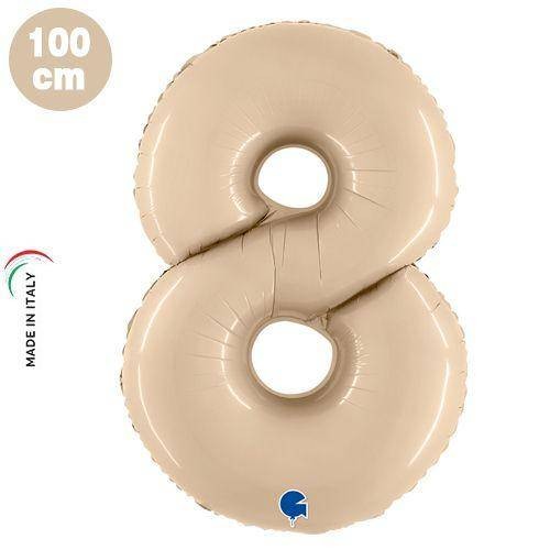 8 Rakam Folyo Balon Satin Krem (100x70 cm)