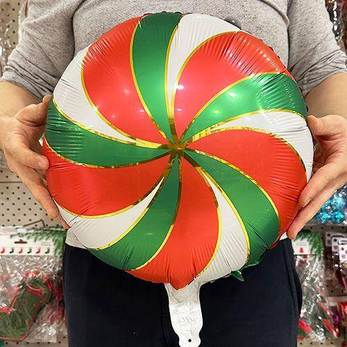 Yeşil Kırmızı Beyaz Lolipop Şeker Folyo Balon 45 cm