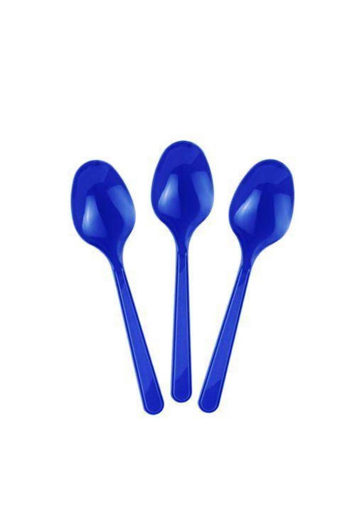 Lacivert Plastik Kaşık Lüks (25 ADET)