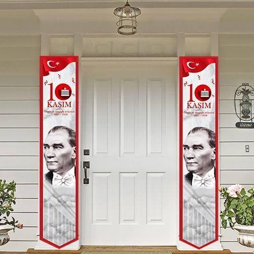 10 Kasım Atatürk Asma Afiş Kapı Süsü (2 Adet) 160x30 cm