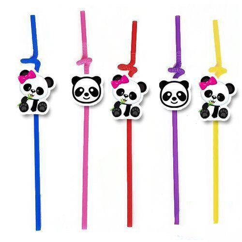 Panda Pembe Fiyonklu 10'lu Artistik Pipet