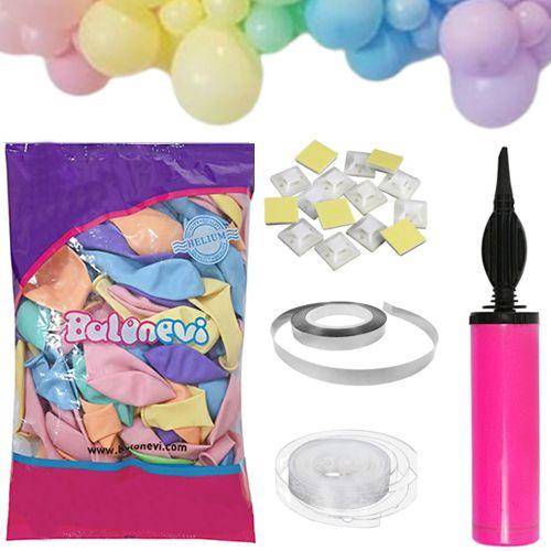 Pastel Makaron Balon Zincir Yapma Seti