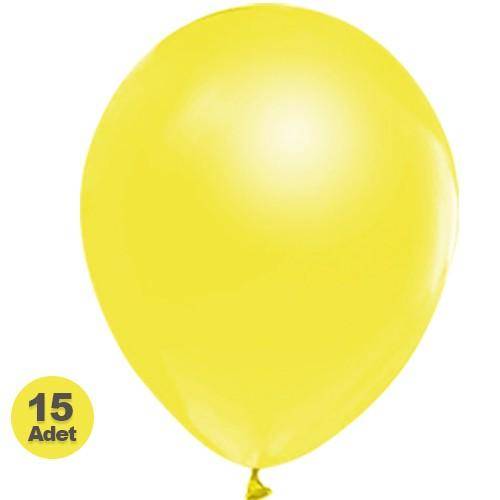 Sarı Balon Metalik 15 Adet