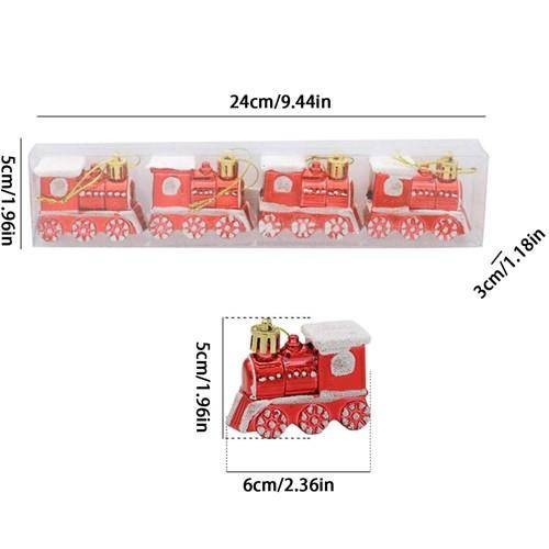 Yılbaşı Temalı Mini Tren Dekorasyon Seti 4 Adet