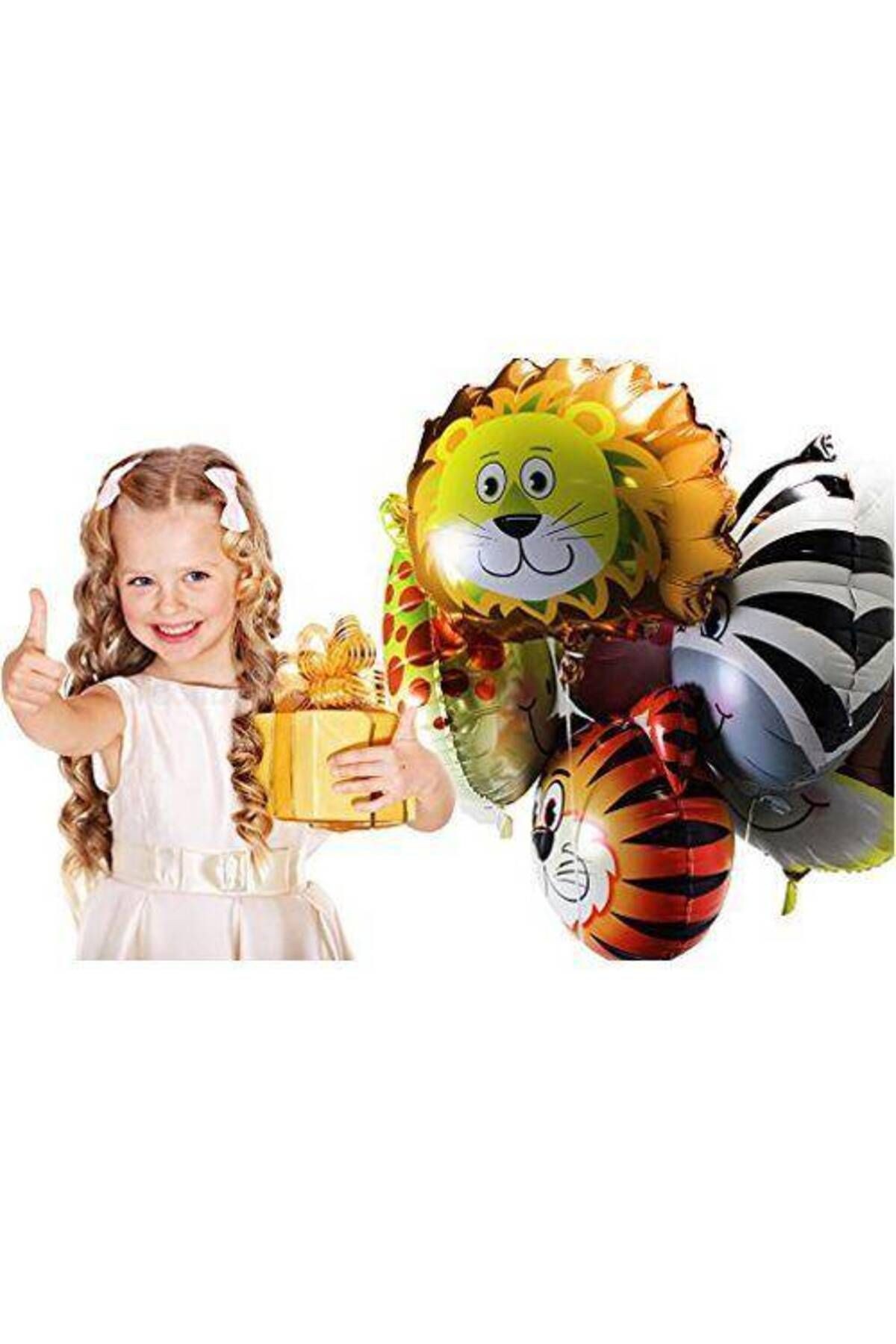 Safari Sevimli Hayvanlar Folyo Balon Seti (55-60 Cm) 5 Adet