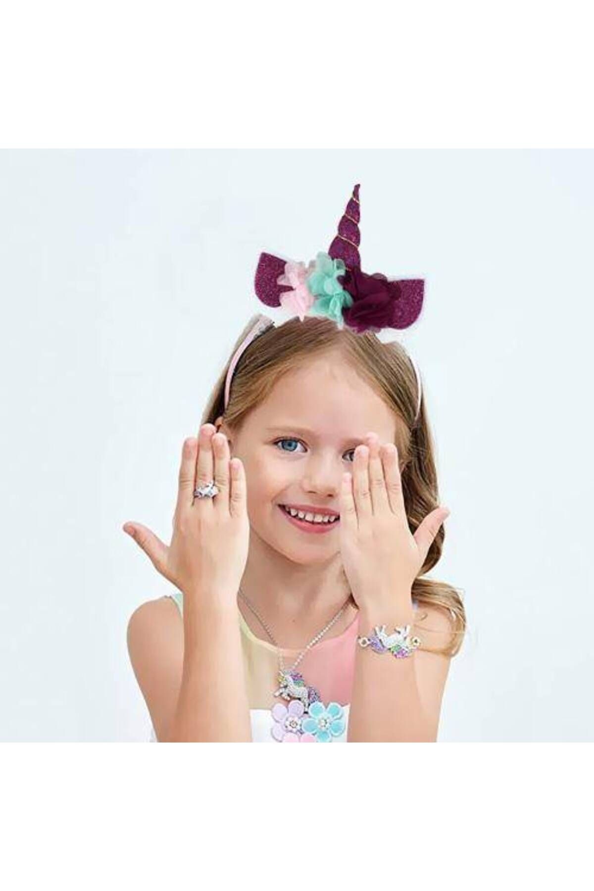 Unicorn Taç Simli Eva Fuşya