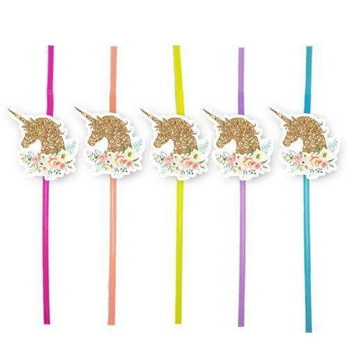 Parıltılı Unicorn Artistik Pipet 10 Adet