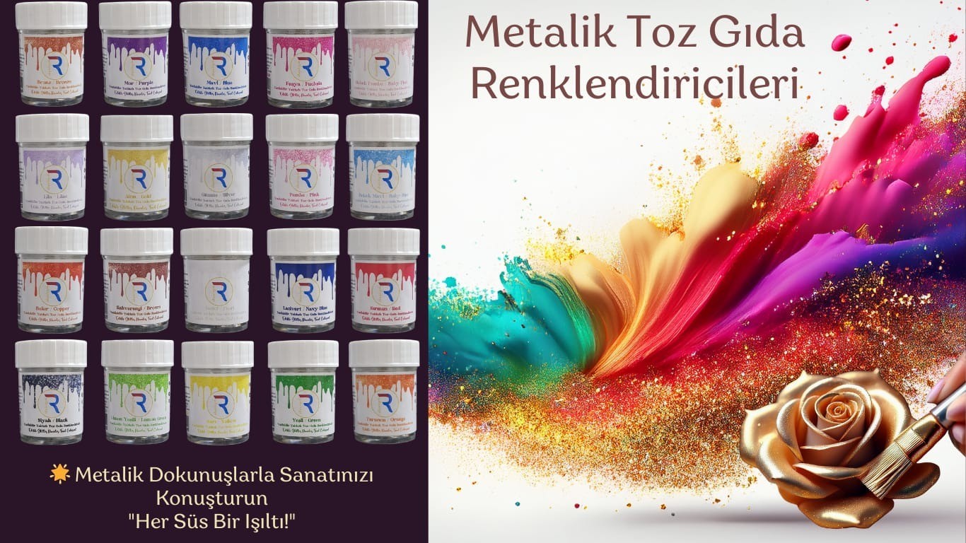 Yenilebilir Metalik Mavi Renk Toz Gıda Renklendirici 