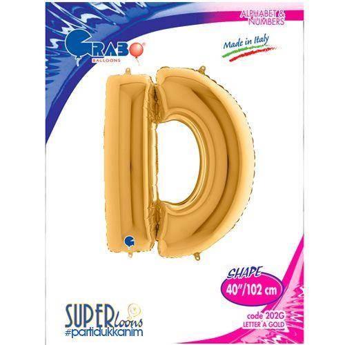 D - Harf Folyo Balon Gold (100 cm)