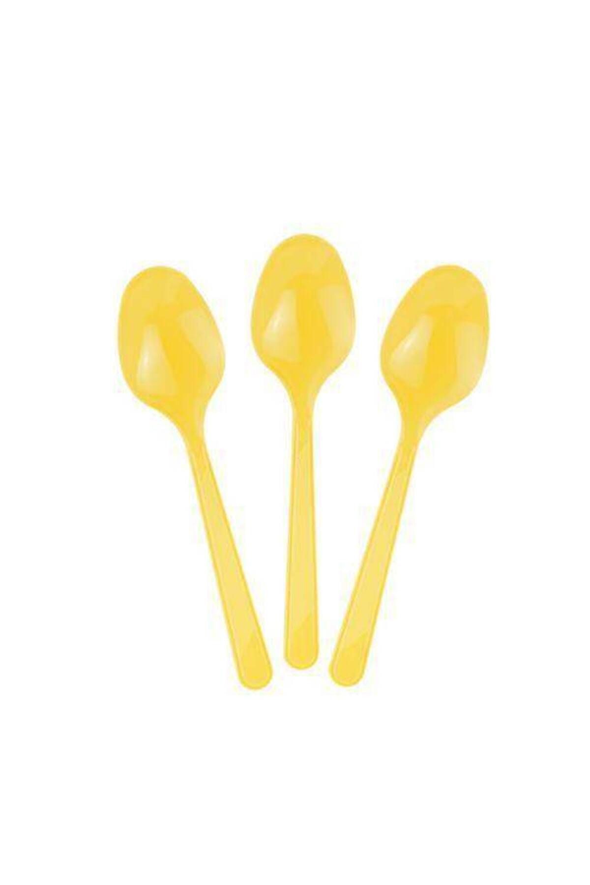 Sarı Plastik Kaşık Lüks (25 ADET)
