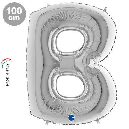 B - Harf Folyo Balon Gümüş (100 cm)