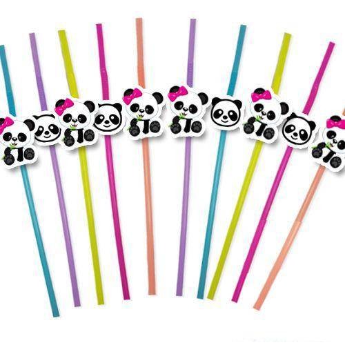 Panda Pembe Fiyonklu 10'lu Artistik Pipet