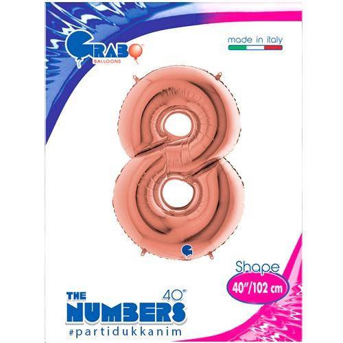 8 Rakam Folyo Balon Rose Gold (100x70 cm)