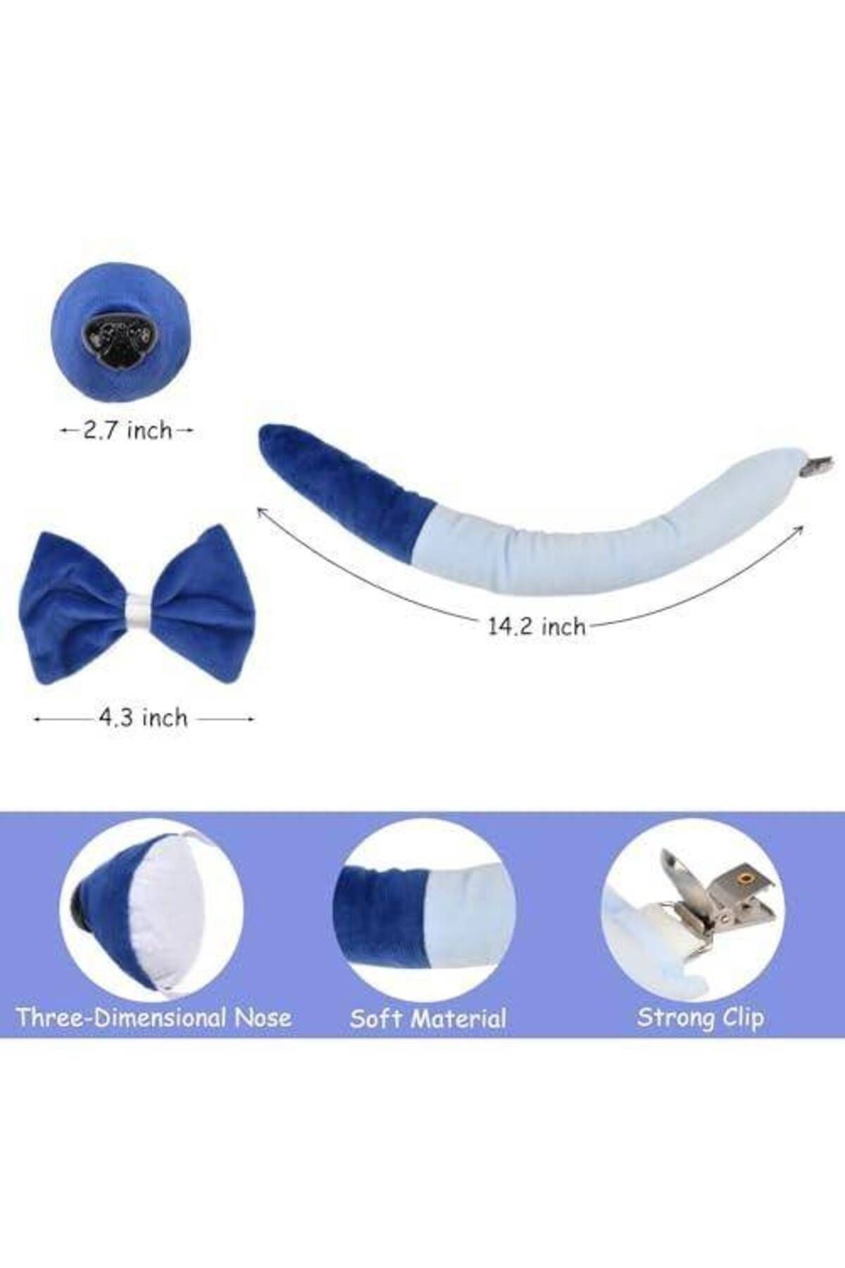 Bluey Taç Kuyruk Papyon Burun Set 4 Parça