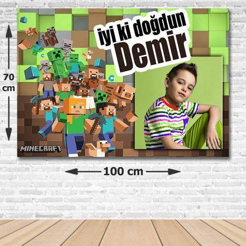 Minecraft Doğum Günü Afişi 70*100 cm
