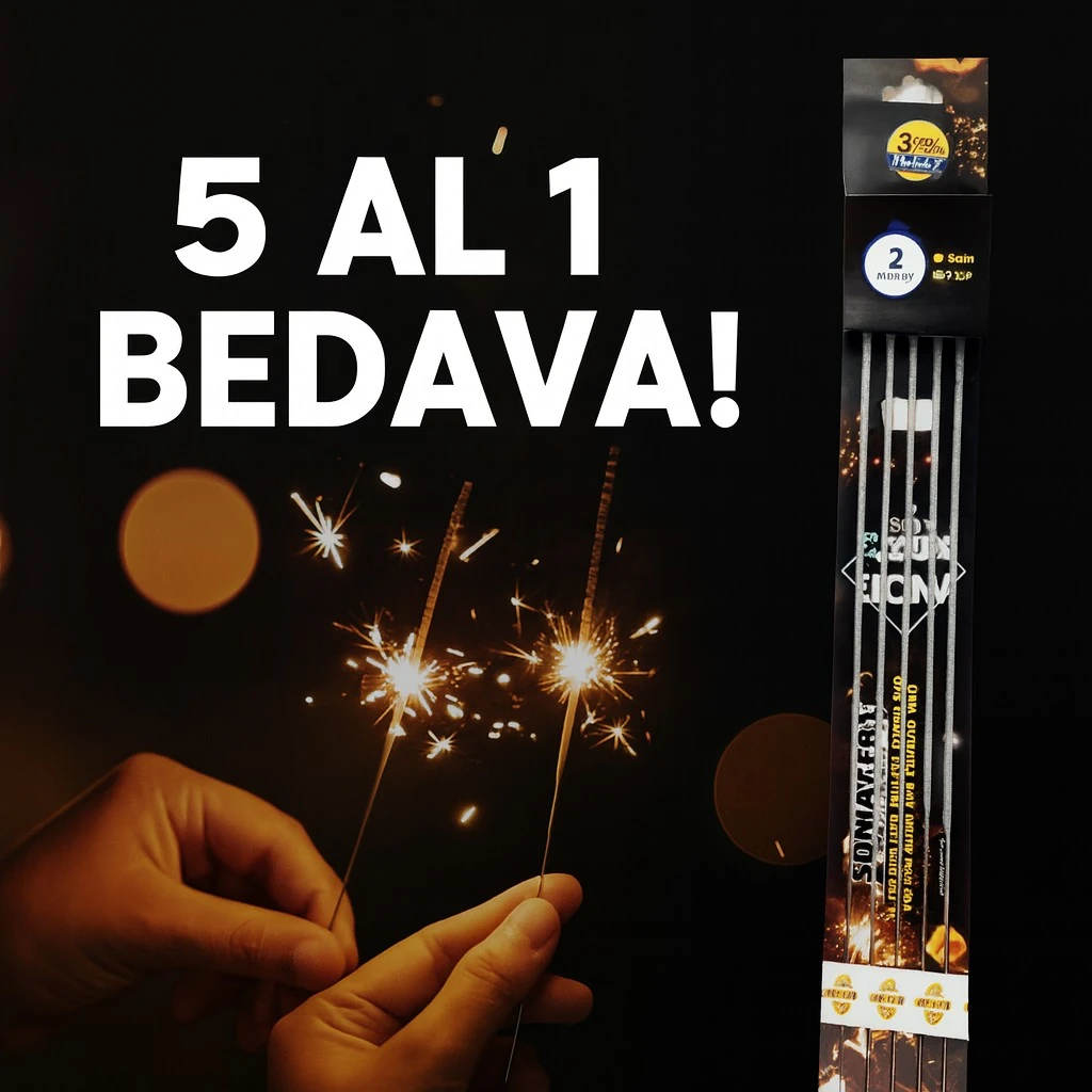 Dumansız Uzun Tel Maytap 40 cm 5 Al 1 Bedava