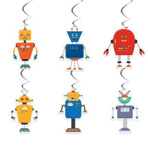 Robot Temalı Asma Süs V1 - 6 Adet