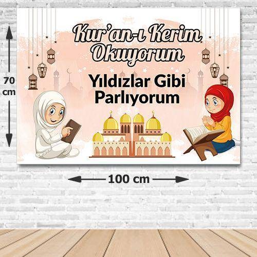 !TOPTAN! Kuran Okuyorum Afişi Kız 70*100 cm