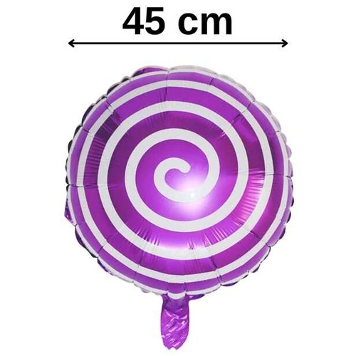 Mor Spiral Şeker Folyo Balon 45 cm