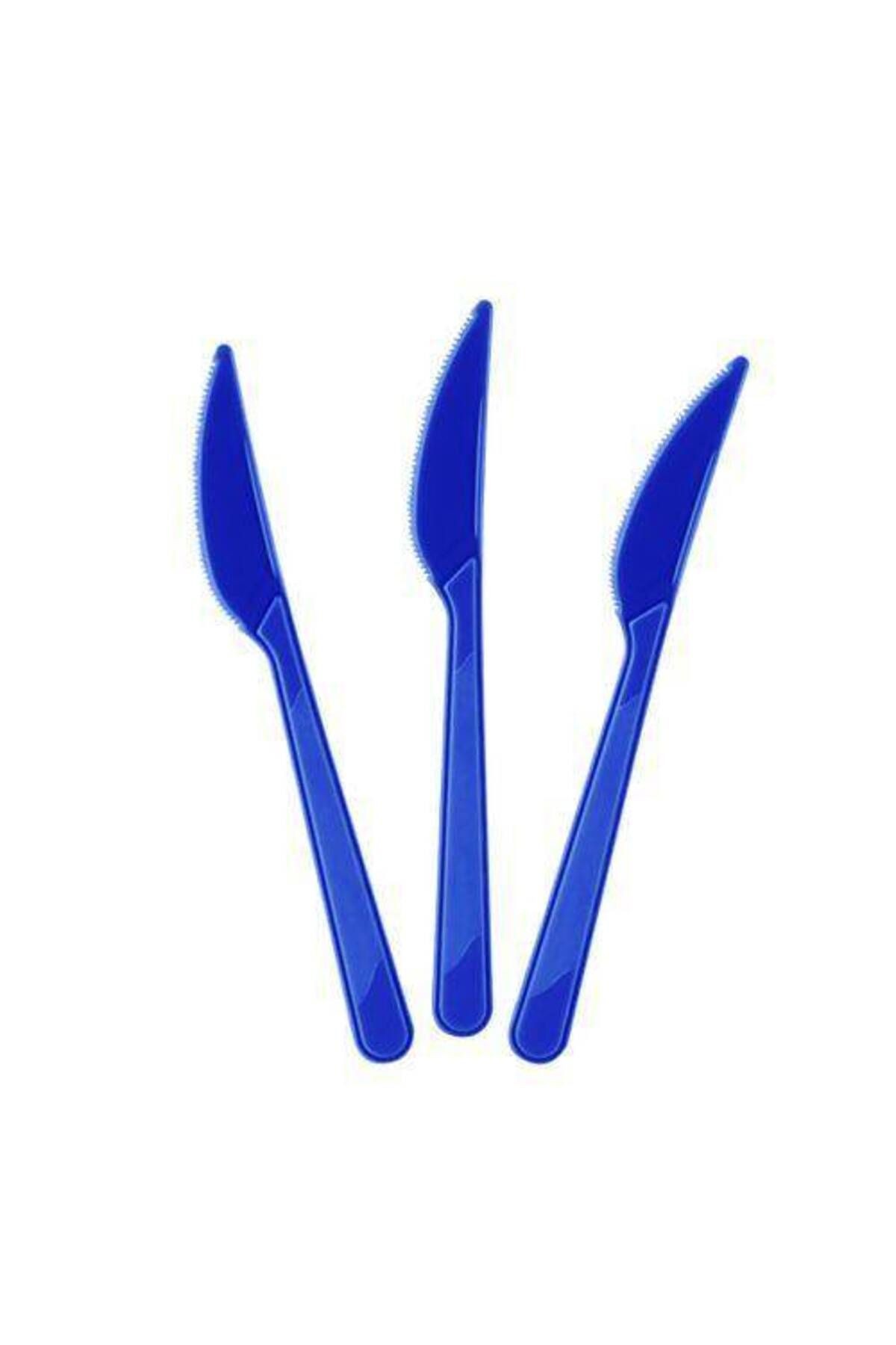 Lacivert Plastik Bıçak Lüks (25 Adet)