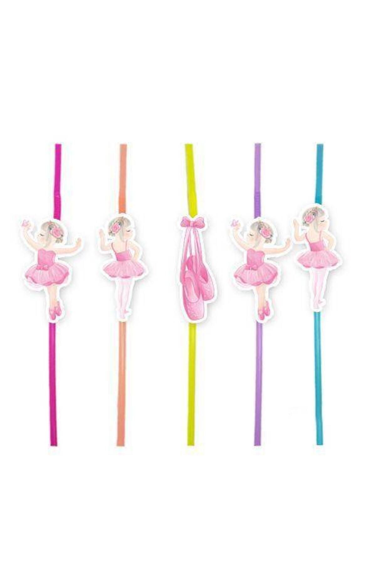 Balerin Temalı Artistik Pipet 10 Adet