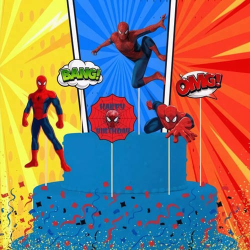 Spiderman 6'lı Pasta Süsü