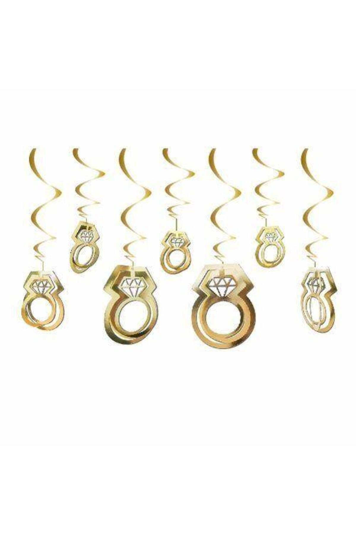 3d Tek Taş Asmalı Tavan Süsü Gold 11 Adet