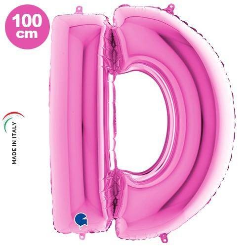 D - Harf Folyo Balon Pembe (100 cm)
