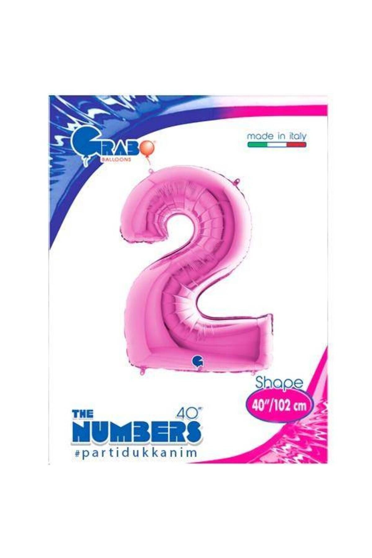2 Rakam Folyo Balon Pembe (100 cm)