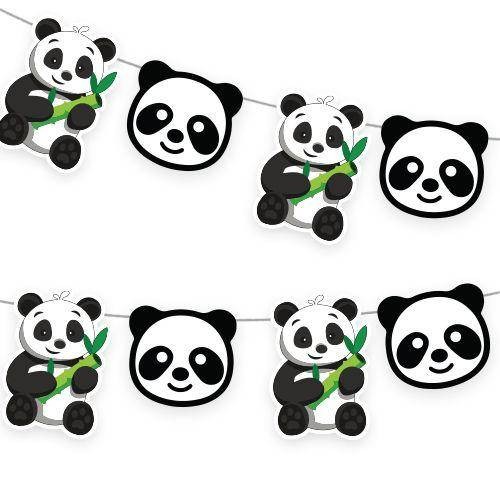 Panda Temalı Dekoratif Banner 17*140 cm