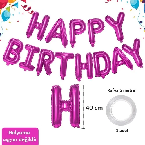 Happy Birthday Pembe Folyo Balon 35 cm