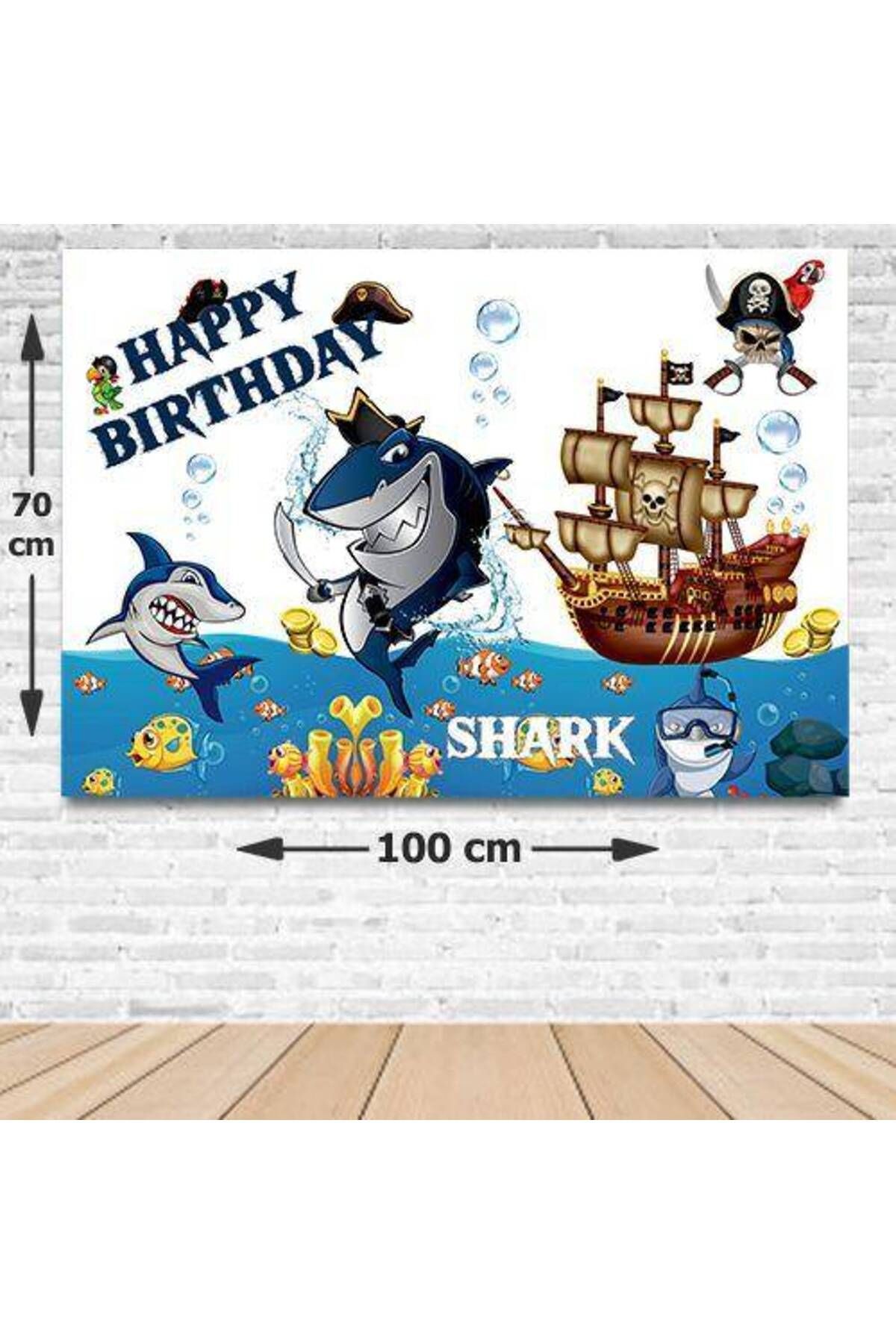 Korsan Köpekbalığı Doğum Günü Afişi 70*100 cm