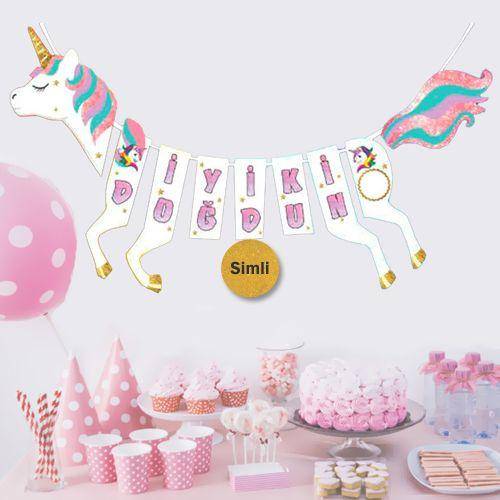 Unicorn At Şeklinde İyi ki Doğdun Yazısı 120 cm