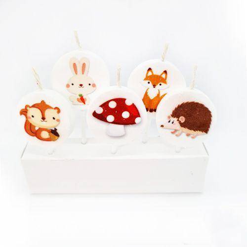 Orman Temalı Pasta Mumu 5 Adet