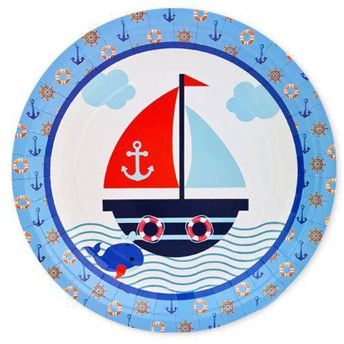 Denizci Temalı 8'li Karton Tabak