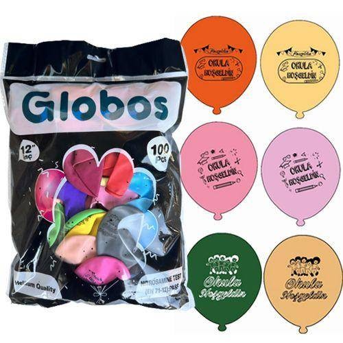 Okuluna Hoş Geldin Baskılı Balon (100 adet)