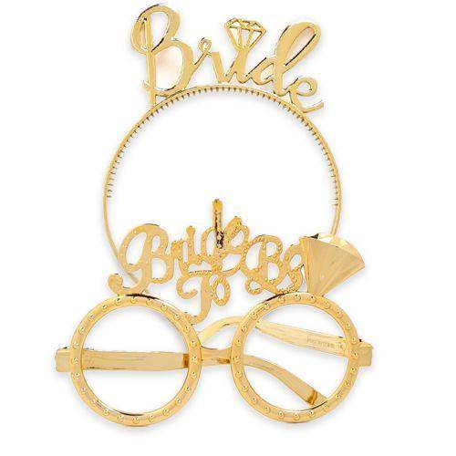 Bride To Be Plastik Gözlük Taç Set Rose Gold 1 Adet