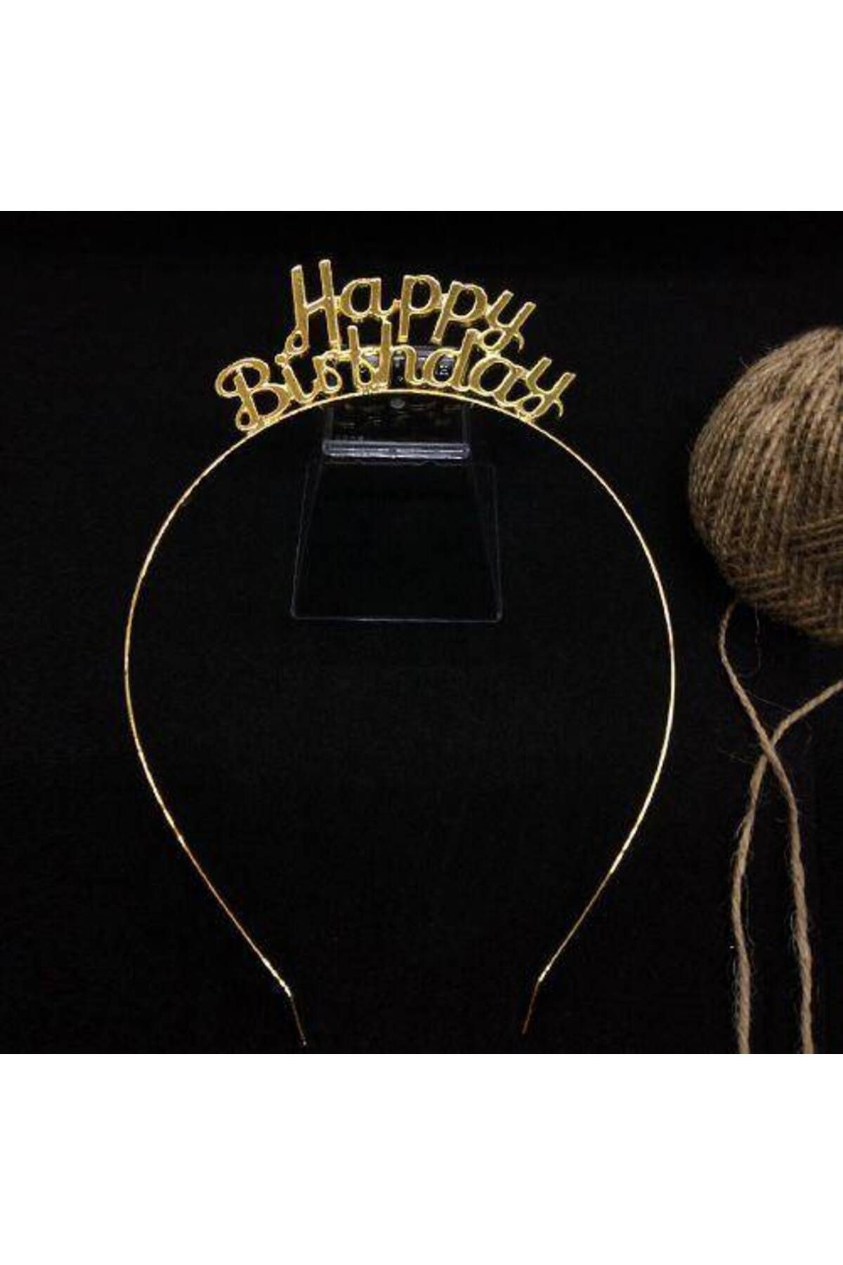Happy Birthday Metal Taç Gold